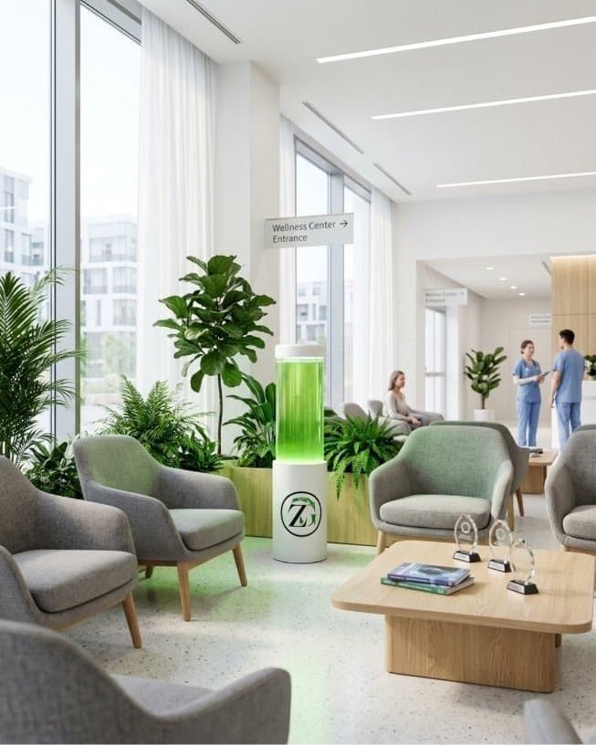 Zygreen Atelier in a wellness centre waiting area