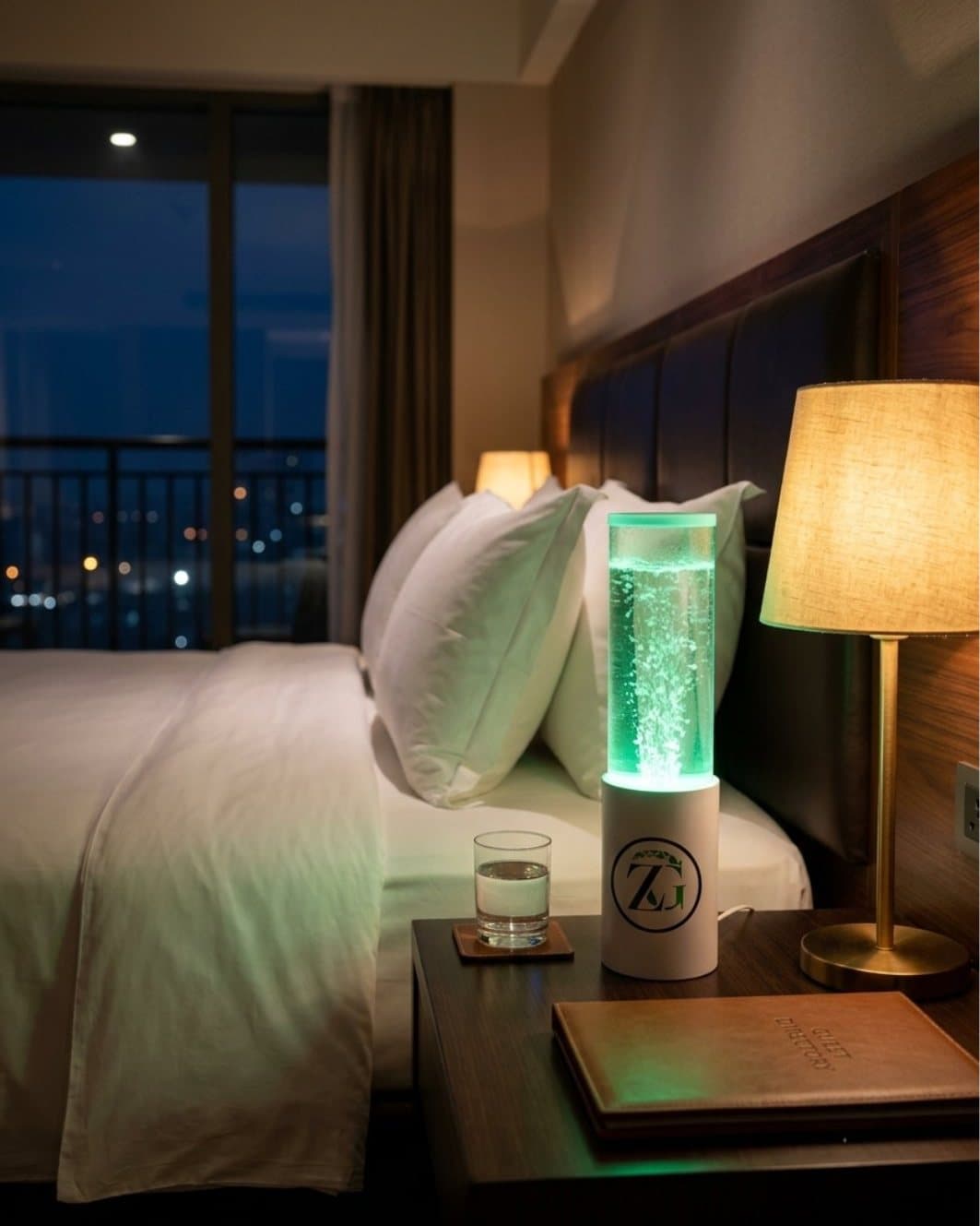 Zygreen Desk on a bedside table